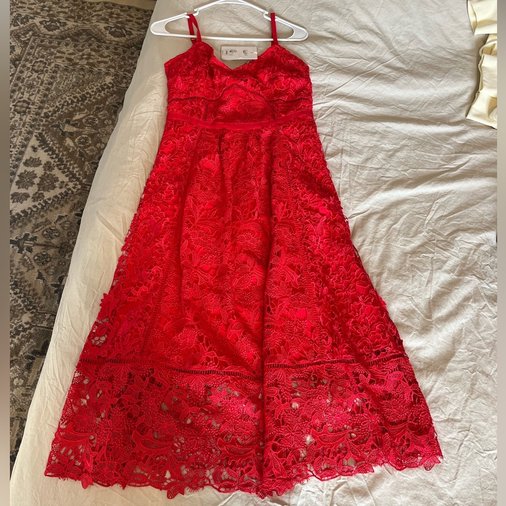 TED BAKER red lace dress